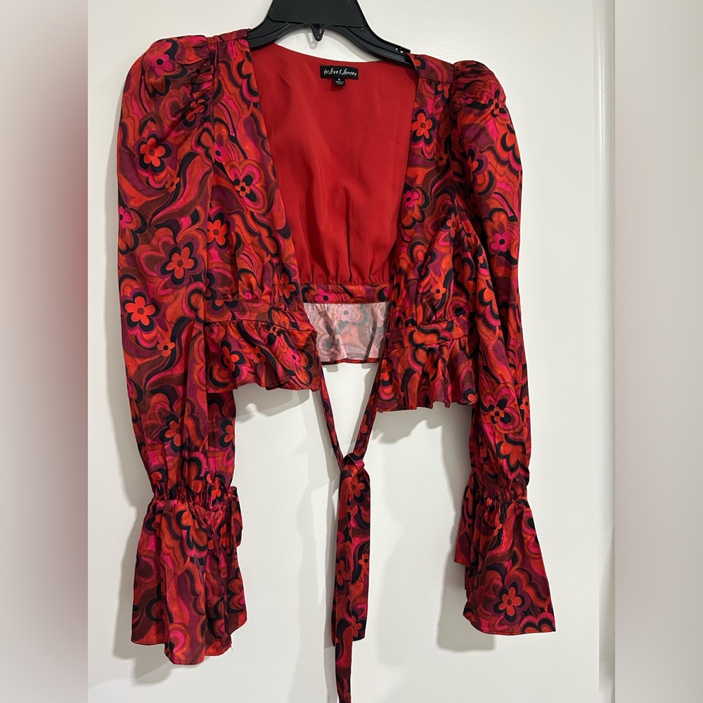 For Love And Lemons Red Floral Blouse